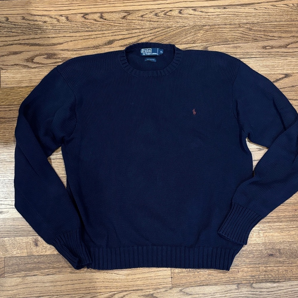 Polo by Ralph Lauren Navy Crewneck Cotton Sweater XL